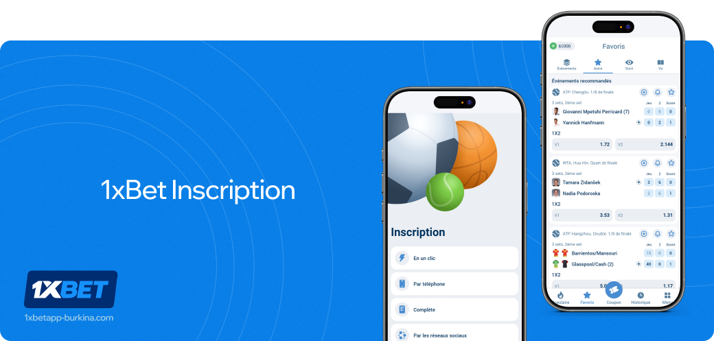 1xbet betapk Burkina inscription